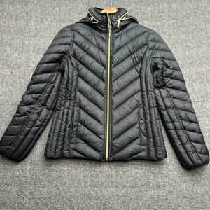 Michael Kors Womens Packable Down Fill Puffer Jacket Size Small Black